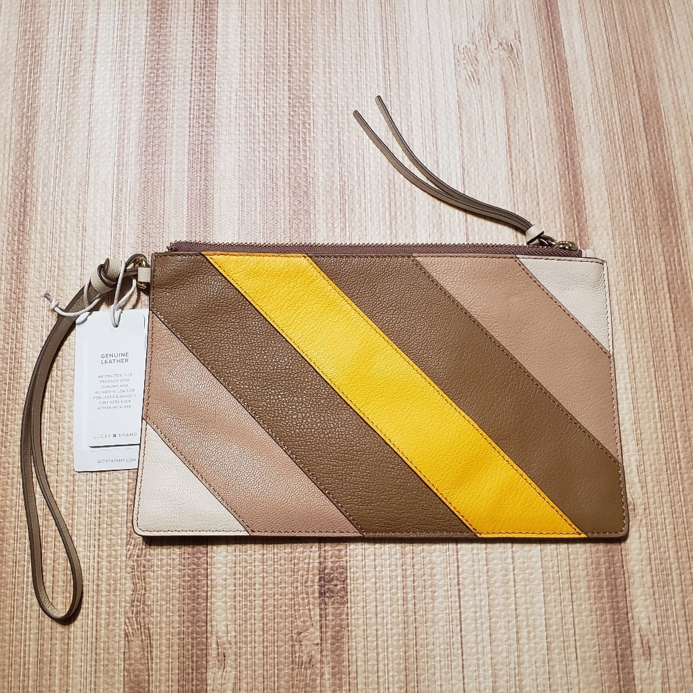 Lucky Brand Wristlet, Pale Ecrue MLT Yellow